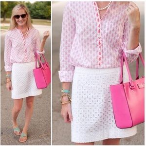 J Crew Thistle print popover button down